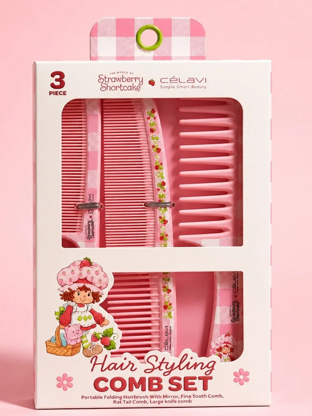 Strawberry Shortcake x Célavi Hair Styling Comb Set NWT 3 Piece